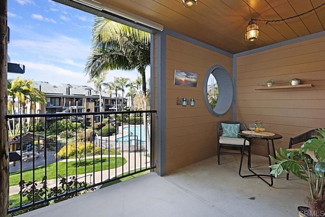 balcony featuring a residential view