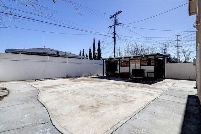 view of patio featuring a fenced backyard