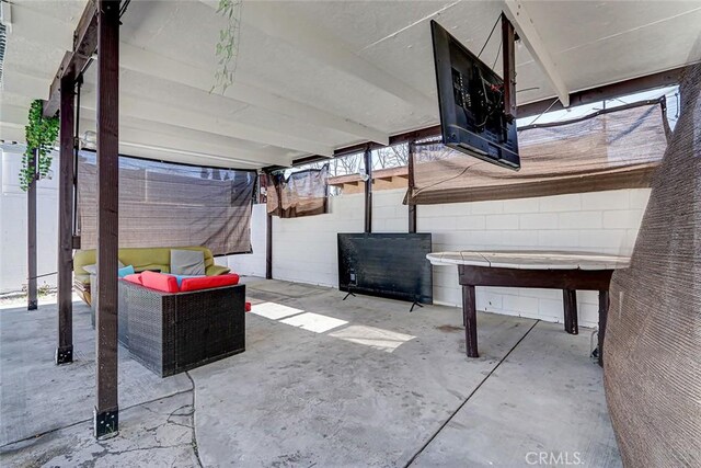 view of patio featuring an outdoor living space