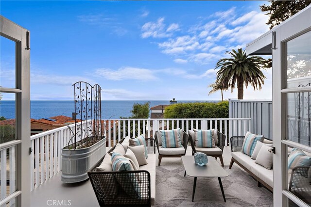 2120 Ocean Way, Laguna Beach, CA 92651 - view of patio with a water view and outdoor lounge area