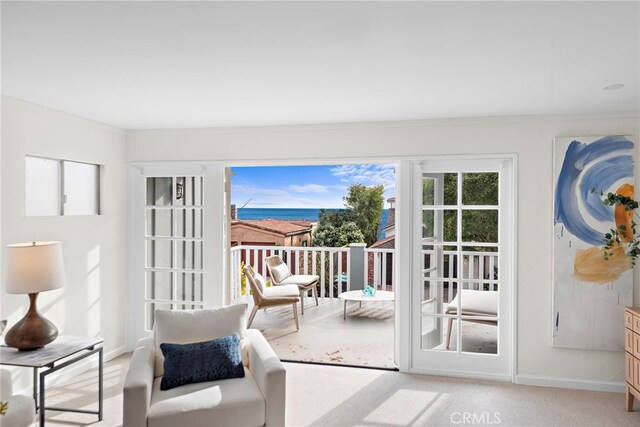 2120 Ocean Way, Laguna Beach, CA 92651 - entryway with baseboards and light carpet