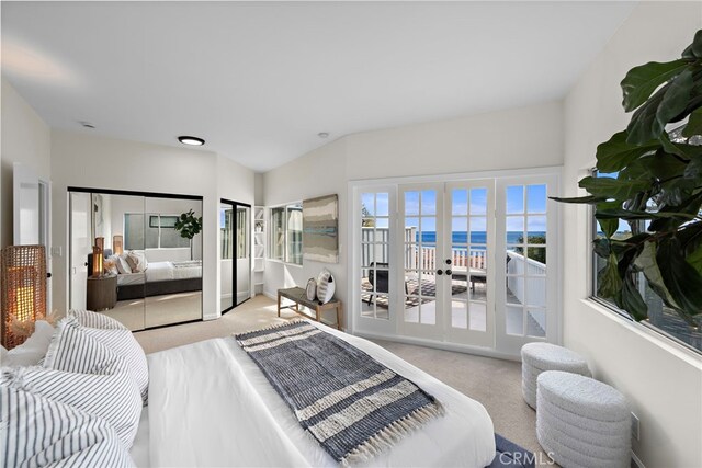 2120 Ocean Way, Laguna Beach, CA 92651 - carpeted bedroom featuring french doors and two closets