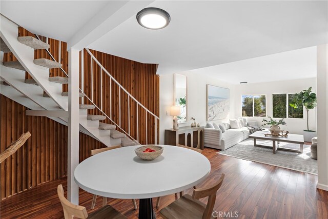 2120 Ocean Way, Laguna Beach, CA 92651 - dining room featuring stairway and wood-type flooring