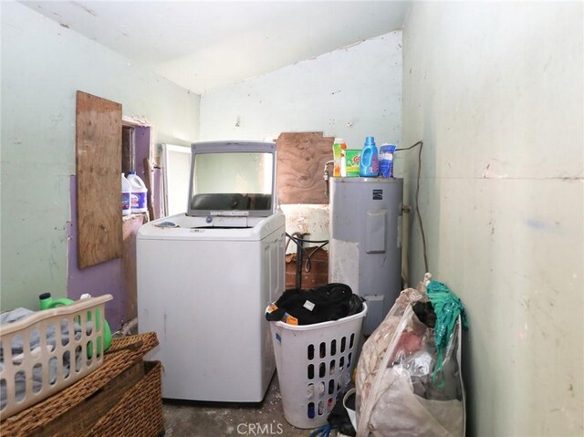3586 Halika St, Clearlake, CA 95422 - laundry room with washer / dryer, water heater, and laundry area