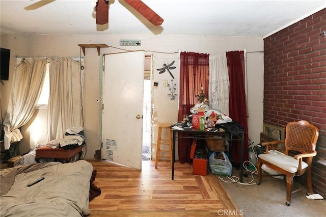 3586 Halika St, Clearlake, CA 95422 - bedroom featuring a ceiling fan and wood finished floors