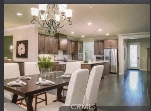 30459 Cowboy Ln, Menifee, CA 92584 - dining area featuring a chandelier and recessed lighting
