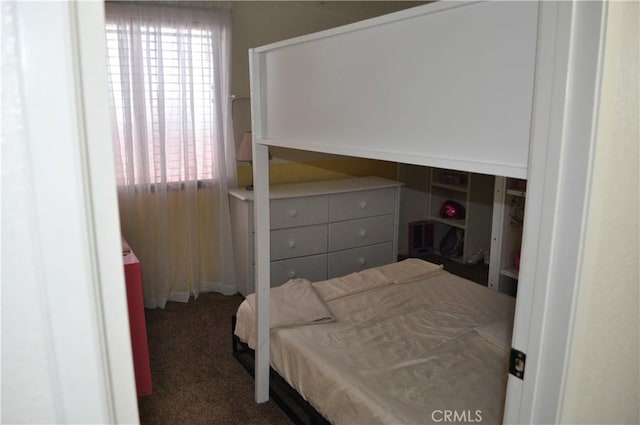 bedroom featuring multiple windows and carpet floors