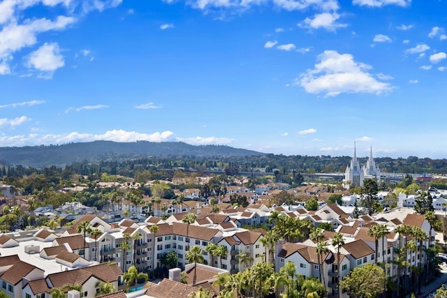 bird's eye view with a mountain view and a residential view