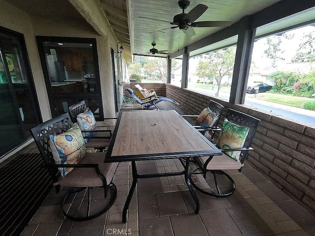 28132 Via Congora, Mission Viejo, CA 92692 - sunroom with ceiling fan and outdoor dining space