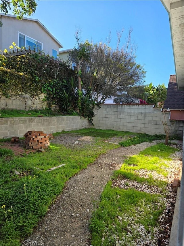 view of yard with fence