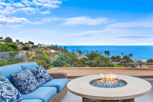 21732 Wesley Dr Unit 6, Laguna Beach, CA 92651 - water view with an outdoor fire pit