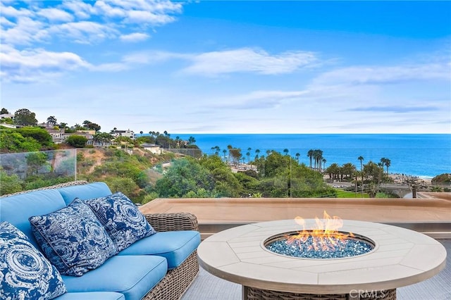 21732 Wesley Dr Unit 6, Laguna Beach, CA 92651 - water view with an outdoor fire pit