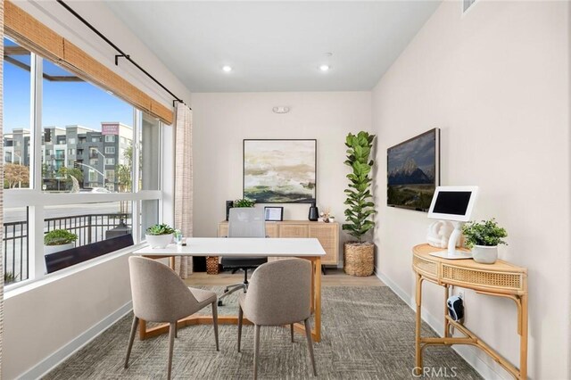 1810 E 1st St Unit 130, Santa Ana, CA 92705 - office featuring baseboards, wood finished floors, and recessed lighting