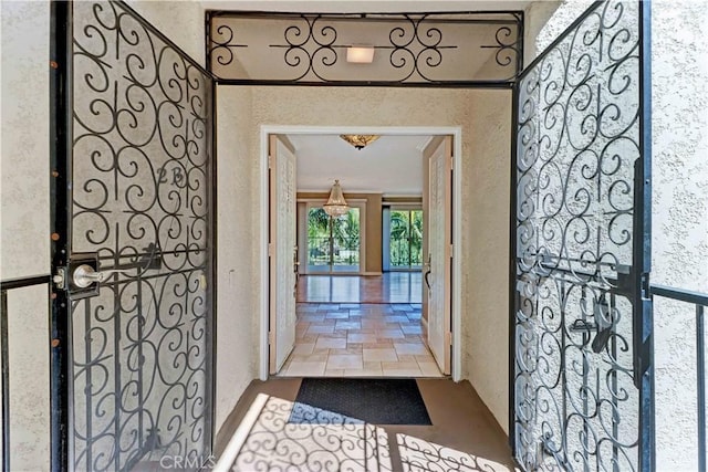 entrance foyer featuring a textured wall