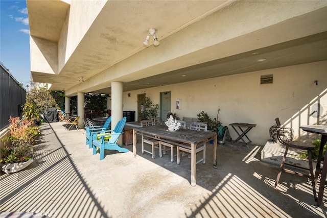 view of patio featuring outdoor dining space