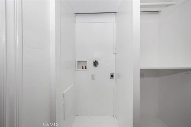 laundry room featuring laundry area, washer hookup, and electric dryer hookup