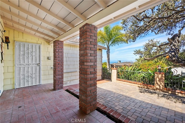 view of patio / terrace with fence