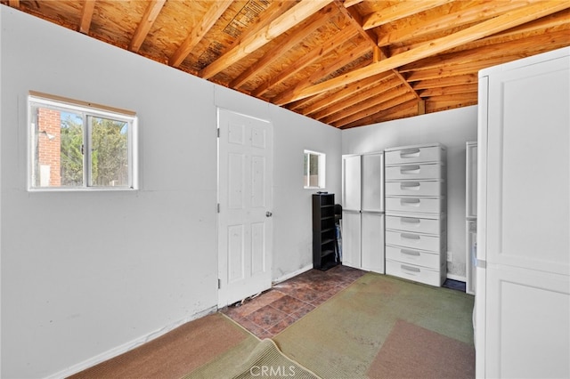 interior space with lofted ceiling