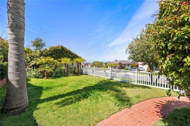 view of yard featuring fence