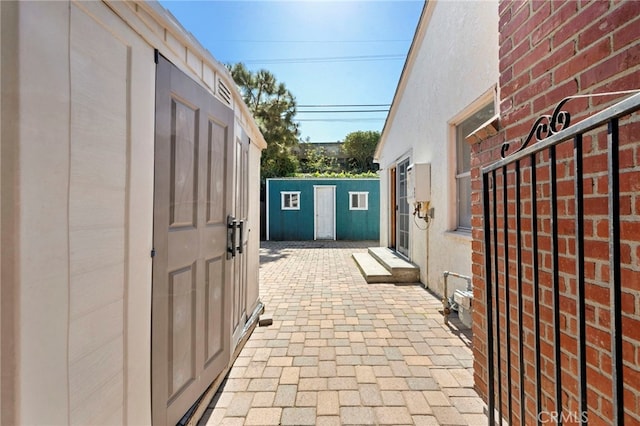 view of patio / terrace with an outdoor structure