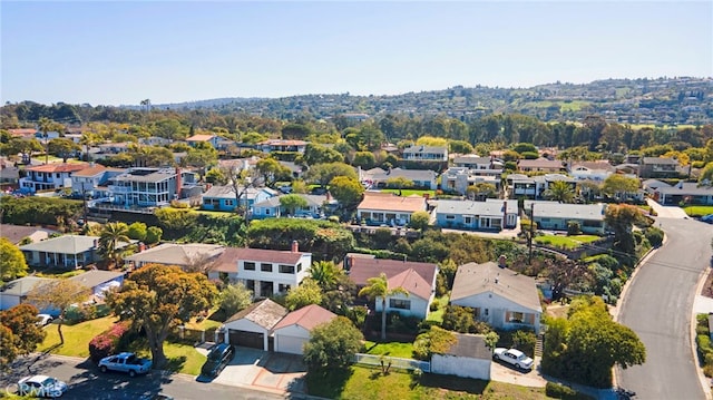 drone / aerial view with a residential view