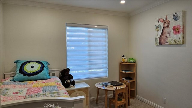 8166 Laguna Ct, Stanton, CA 90680 - carpeted bedroom featuring crown molding, baseboards, and recessed lighting