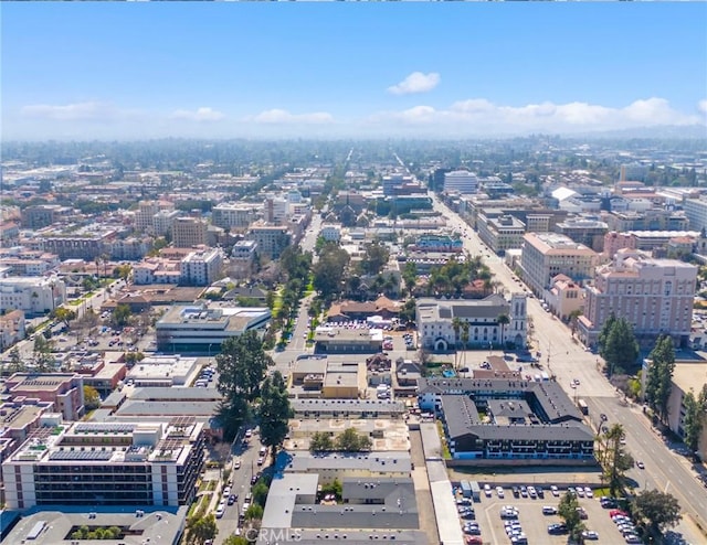 drone / aerial view with a city view