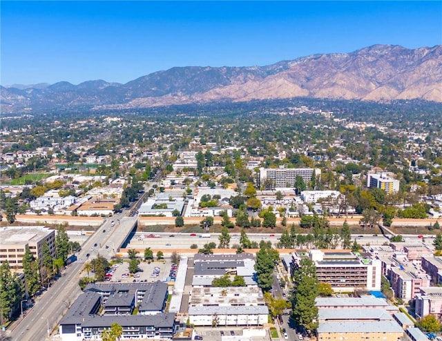 bird's eye view with a mountain view