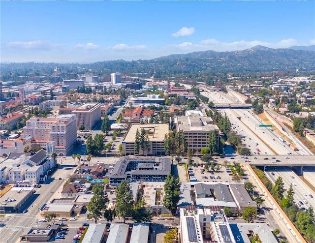 bird's eye view featuring a mountain view