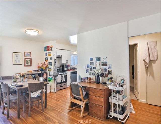 interior space featuring light wood-style floors