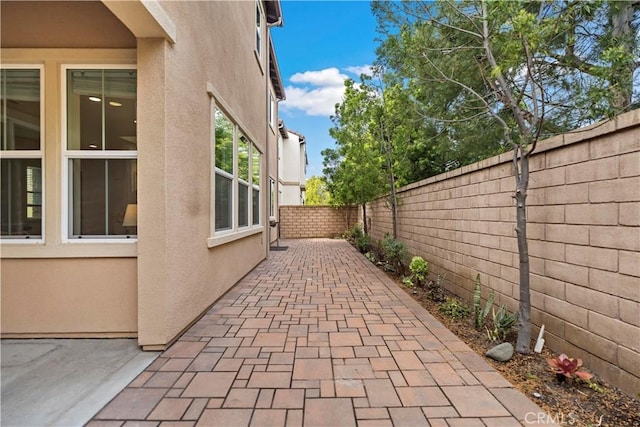 view of patio with a fenced backyard