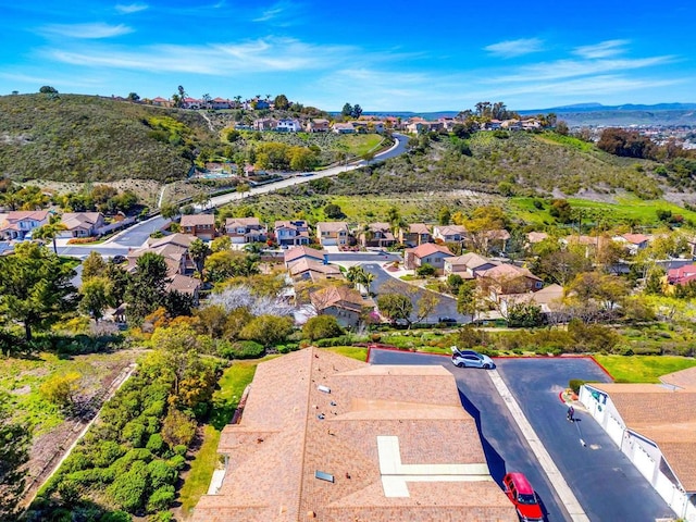 aerial view with a residential view