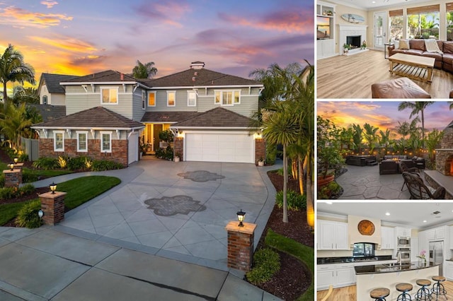 2185 Twain Ave, Carlsbad, CA 92008 - view of front of property with concrete driveway, an outdoor hangout area, a sink, and exterior kitchen