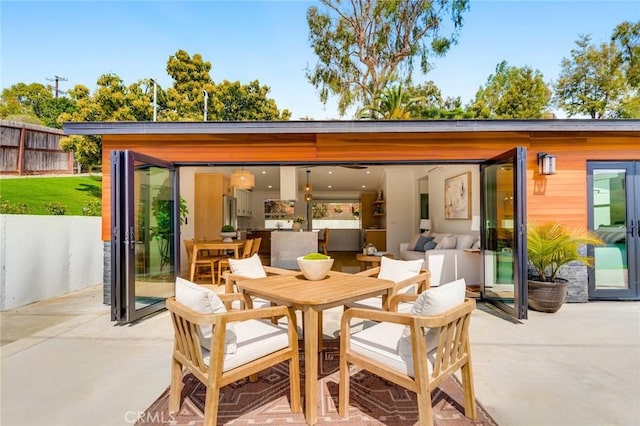 view of patio with fence