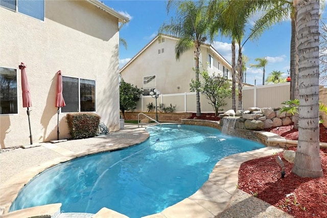 view of pool featuring a fenced in pool and a fenced backyard