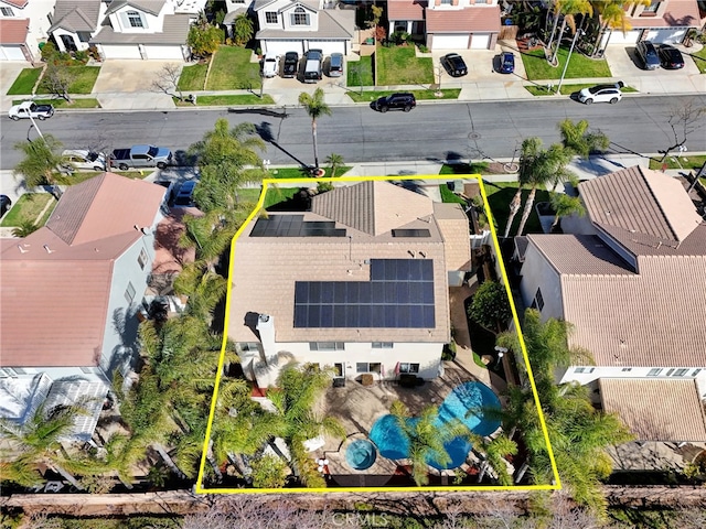aerial view with a residential view