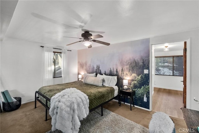 28886 Cedar Dr, Lake Arrowhead, CA 92352 - bedroom with a ceiling fan and baseboards