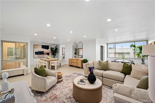 5301 Balboa Blvd Unit M4, Encino, CA 91316 - living area featuring light wood-type flooring and recessed lighting