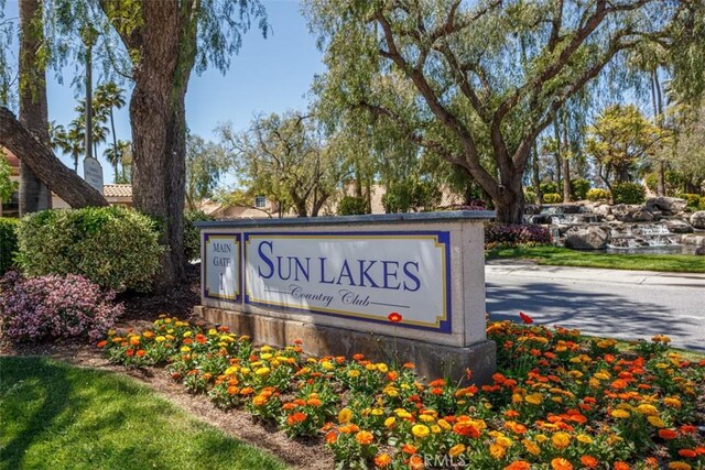 view of community sign