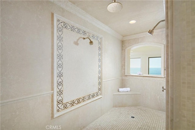 13 Lagunita Dr, Laguna Beach, CA 92651 - full bath with ornamental molding and tiled shower
