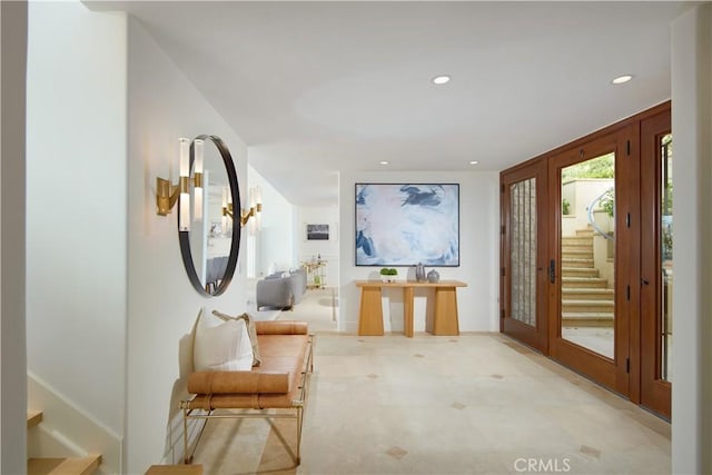 13 Lagunita Dr, Laguna Beach, CA 92651 - foyer entrance with recessed lighting and french doors
