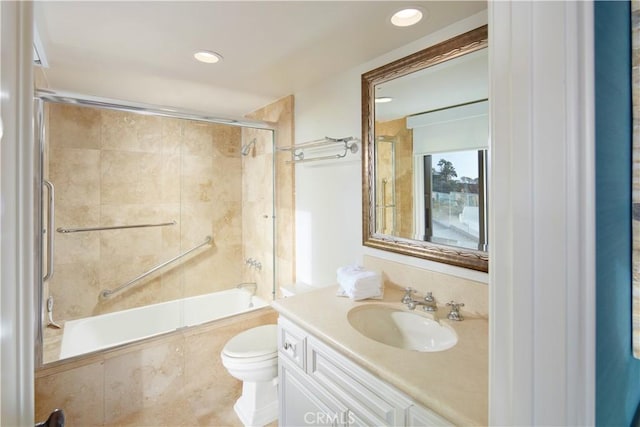 13 Lagunita Dr, Laguna Beach, CA 92651 - full bath with recessed lighting, toilet, vanity, and tiled shower / bath combo
