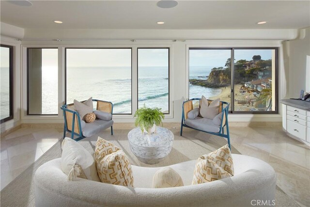 13 Lagunita Dr, Laguna Beach, CA 92651 - living room featuring recessed lighting and a water view