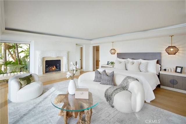 13 Lagunita Dr, Laguna Beach, CA 92651 - bedroom featuring a fireplace and wood finished floors