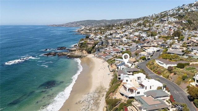 13 Lagunita Dr, Laguna Beach, CA 92651 - drone / aerial view featuring a residential view, a view of the beach, and a water view