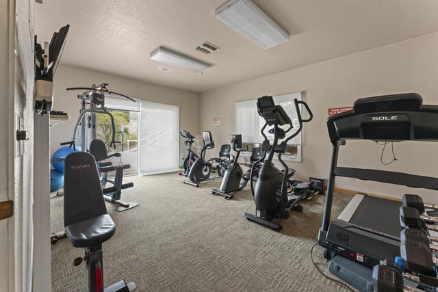 6330 Genesee Ave Unit 119, San Diego, CA 92122 - workout area with carpet and a textured ceiling