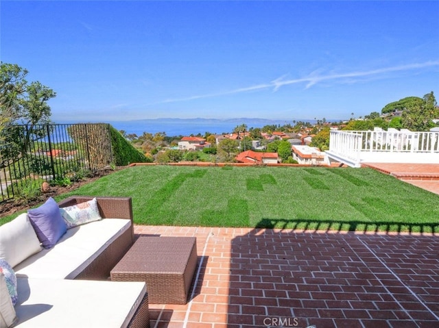 49 Country Ln, Rolling Hills Estates, CA 90274 - view of yard featuring an outdoor hangout area, fence, and a patio area