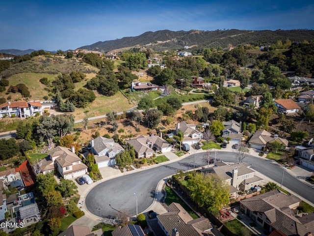 aerial view with a residential view and a mountain view