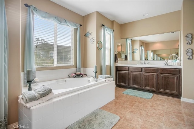 31973 Wildwood Ct, Temecula, CA 92592 - full bath featuring a bath, vanity, and tile patterned floors