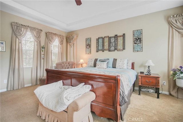 31973 Wildwood Ct, Temecula, CA 92592 - bedroom with light carpet, baseboards, and a ceiling fan